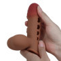 Guaina indossabbile prolunga pene in silicone gonfiabile stimolatore pene e vagina per coppie