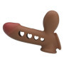 Guaina indossabbile prolunga pene in silicone gonfiabile stimolatore pene e vagina per coppie