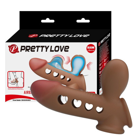 Guaina indossabbile prolunga pene in silicone gonfiabile stimolatore pene e vagina per coppie