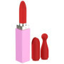 vibratore vaginale in silicone ricaricabile rossetto vibrante con tre punte intercambiabili portatile