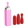 vibratore vaginale in silicone ricaricabile rossetto vibrante con tre punte intercambiabili portatile