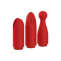 vibratore vaginale in silicone ricaricabile rossetto vibrante con tre punte intercambiabili portatile