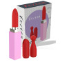 vibratore vaginale in silicone ricaricabile rossetto vibrante con tre punte intercambiabili portatile