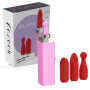 vibratore vaginale in silicone ricaricabile rossetto vibrante con tre punte intercambiabili portatile