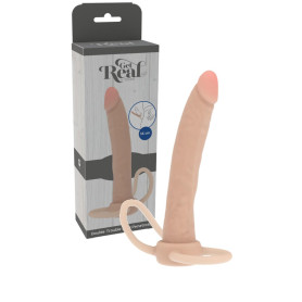 Fallo realistico indossabile con anelli fallici doppia penetrazione in silicone
