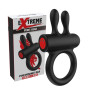 Anello fallico vibrante con stimolatore per clitoride in silicone per coppie ricaricabile