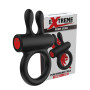 Anello fallico vibrante con stimolatore per clitoride in silicone per coppie ricaricabile