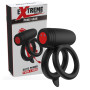 Anello fallico doppio vibrante in silcone stimolatore per lui e lei ricaricabile waterproof
