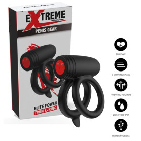 Anello fallico doppio vibrante in silcone stimolatore per lui e lei ricaricabile waterproof