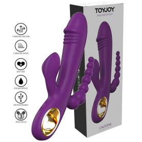 vibratore rabbit triplo stimolatore in silicone multi programma ricaricabile