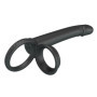 Pene indossabile stimolatore vaginale anale in silicone con anelli fallici sextoys per coppie