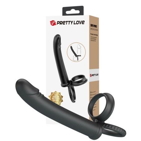 Pene indossabile stimolatore vaginale anale in silicone con anelli fallici sextoys per coppie