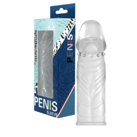 Guaina fallica indossabile estensore per pene elastica con texuture stimolante per partner