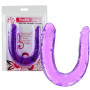 Doppio dildo stimolatore vaginale anale flessibile con vene realistiche