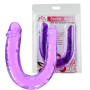 Doppio dildo stimolatore vaginale anale flessibile con vene realistiche
