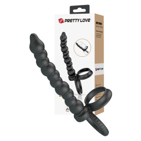Dildo strap-on con anelli fallici in silicone doopio stimolatore vaginale anale sextoys per coppie