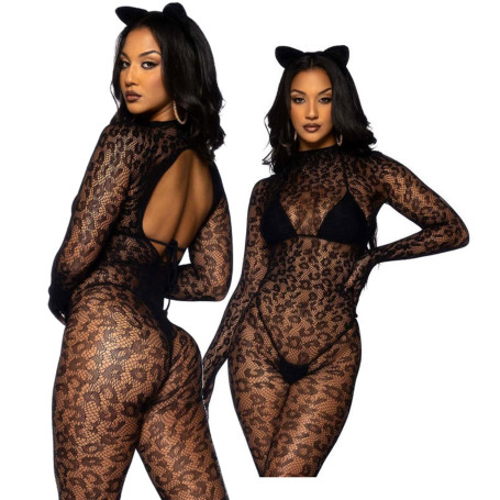 Tutina sexy leopardata taglia unica catsuit leopardato per lei abbigliamento intimo hot