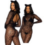 Tutina sexy leopardata taglia unica catsuit leopardato per lei abbigliamento intimo hot