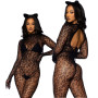 Tutina sexy leopardata taglia unica catsuit leopardato per lei abbigliamento intimo hot