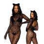 Tutina sexy leopardata taglia unica catsuit leopardato per lei abbigliamento intimo hot