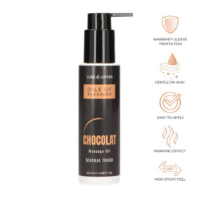 Olio erotico per massaggio fraganza al cioccolato effetto riscaldante 120 ml