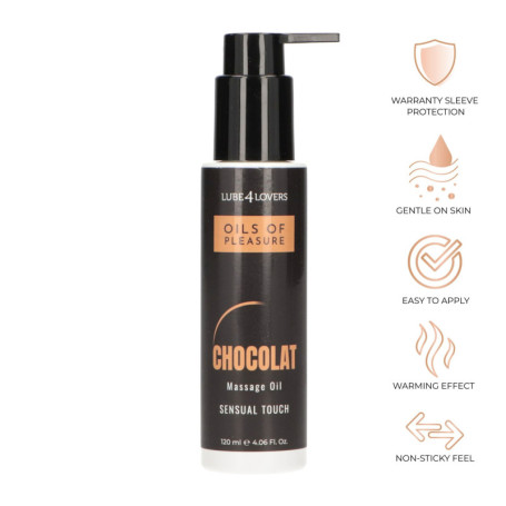 Olio erotico per massaggio fraganza al cioccolato effetto riscaldante 120 ml