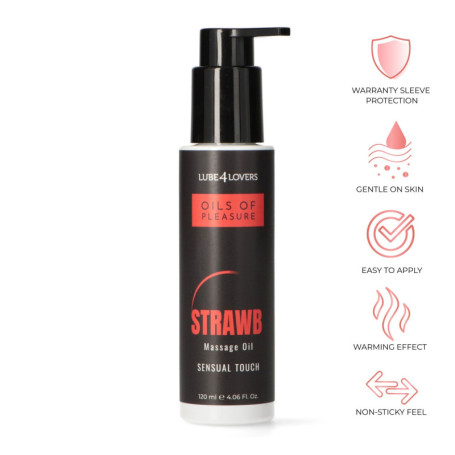 Olio per massaggio erotico sensuale fragranza fragola effetto warming 120 ml per coppie