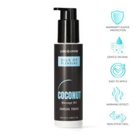 Olio erotico da massaggio non sticky effetto riscaldante gusto cocco sensual touch per coppie