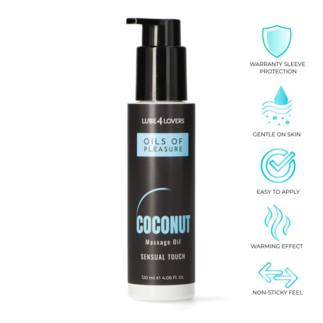 Olio erotico da massaggio non sticky effetto riscaldante gusto cocco sensual touch per coppie