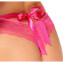 Completo sexy donna in pizzo con fiocco rosa lingerie erotica sensuale