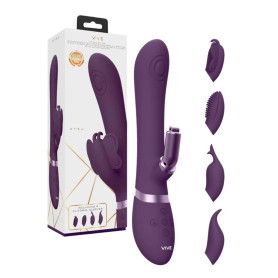 Vibratore rabbit in silicone con 4 testine stimolatore clitoride vaginale waterproof ricaricabile usb