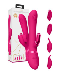 Vibratore rabbit stimolatore clitoride in silicone dildo per lei ricaricabile con 4 testine incluse