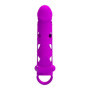 Guaina prolunga per pene vibrante con stimolatore clitoride in silicone