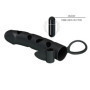 Guaina indossabile per pene in silicone con bullet vibrante per lei sextoys in silicone per coppie