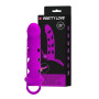 Guaina prolunga per pene vibrante con stimolatore clitoride in silicone
