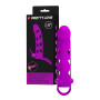 Guaina prolunga per pene vibrante con stimolatore clitoride in silicone