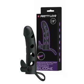 Guaina indossabile per pene in silicone con bullet vibrante per lei sextoys in silicone per coppie