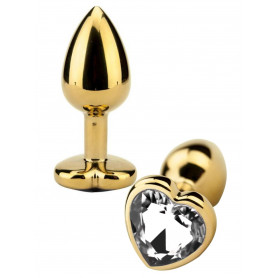 plug anale con dimante mini dildo anal butt in metallo tappo oro con pietra sexy