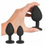 Kit plug anale set con peretta doccia anale butt pietra dildo in silicone nero