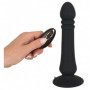 Vibratore vaginale anale su e giu in silicone con ventosa e telecomando nero