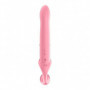 Vibratore doppio strap on rabbit ricaricabile in silicone plug anale indossabile