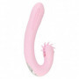 Vibratore vaginale per clitoride stimolatore doppio dildo fallo in silicone rosa