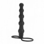 Fallo in silicone indossabile dildo a sfere nero doppia penetrazione anal plug