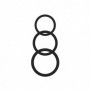 Anello fallico ritardante kit 3 pz in silicone nero cock ring black per pene sex