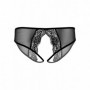 Mutanda donna intimo aperto slip sexy a vita bassa nero trasparente con pizzo