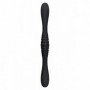 Vibratore ricaricabile doppio in silicone fallo vibrante vaginale anale nero sex