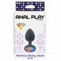 Plug anale con pietra fallo in silicone dilatatore tappo anal butt sex toys nero