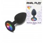 Plug anale con pietra fallo in silicone dilatatore tappo anal butt sex toys nero