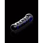Fallo in vetro doppio stimolatore vaginale e anale dildo glass nero trasparente