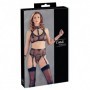Completo intimo nero trasparente sexy lingerie donna reggiseno mutande reggicalze